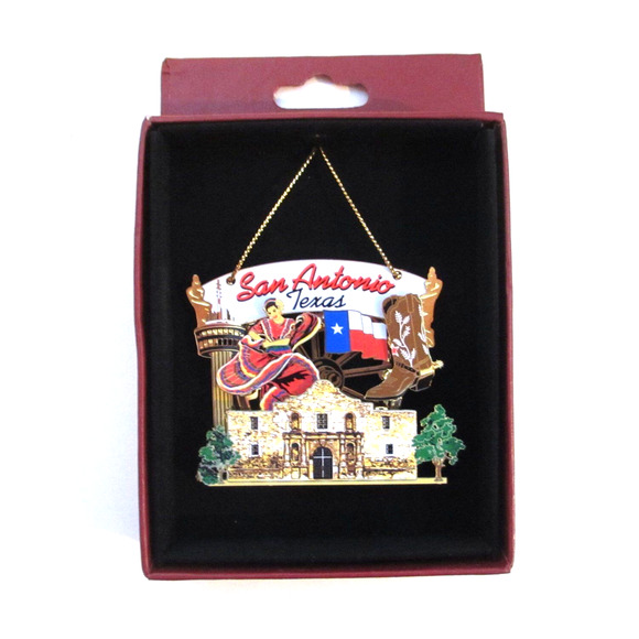 San Antonio Texas Ornament Alamo Cowboy Boots Tower of America Flag of TX - Picture 2 of 8